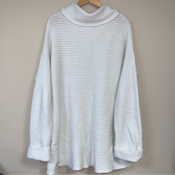 PILCRO ANTHRO Sweater Women’s Large Cowl Neck Oversized Chunky Cozy Ribbed Knit - Picture 6 of 10